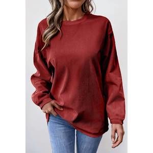 NEW AAPPARELLA ribbed loose fit sweatshirt in red